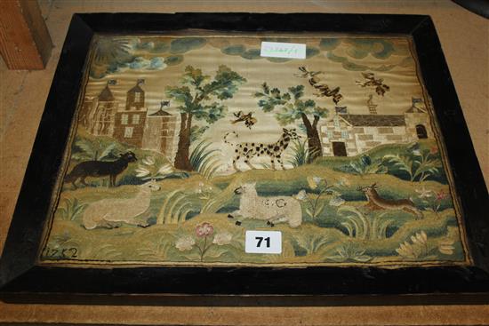 18th century silkwork panel